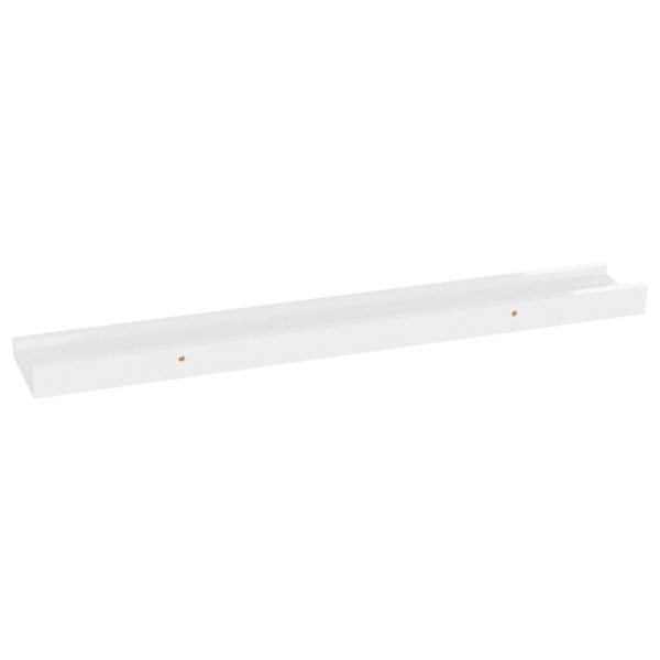 Prateleiras de parede 2 pcs 60x9x3 cm branco brilhante - Image 3