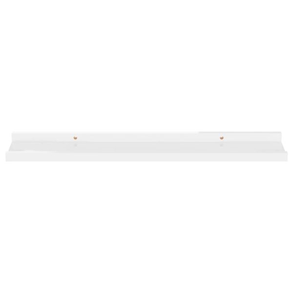 Prateleiras de parede 2 pcs 60x9x3 cm branco brilhante - Image 4