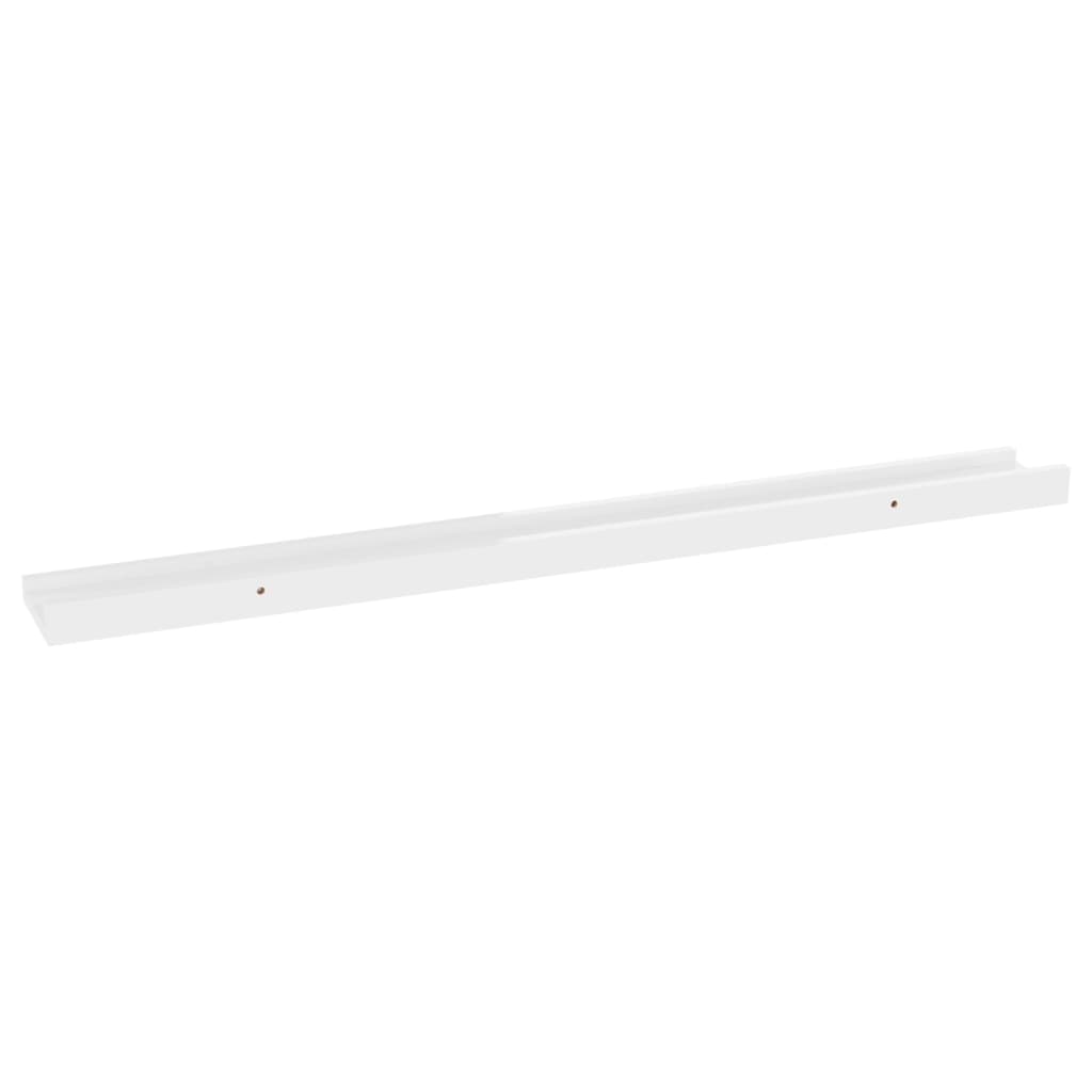 Prateleiras de parede 2 pcs 80x9x3 cm branco brilhante - Image 4