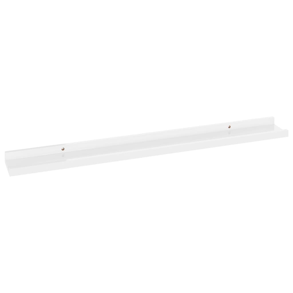Prateleiras de parede 2 pcs 80x9x3 cm branco brilhante - Image 5