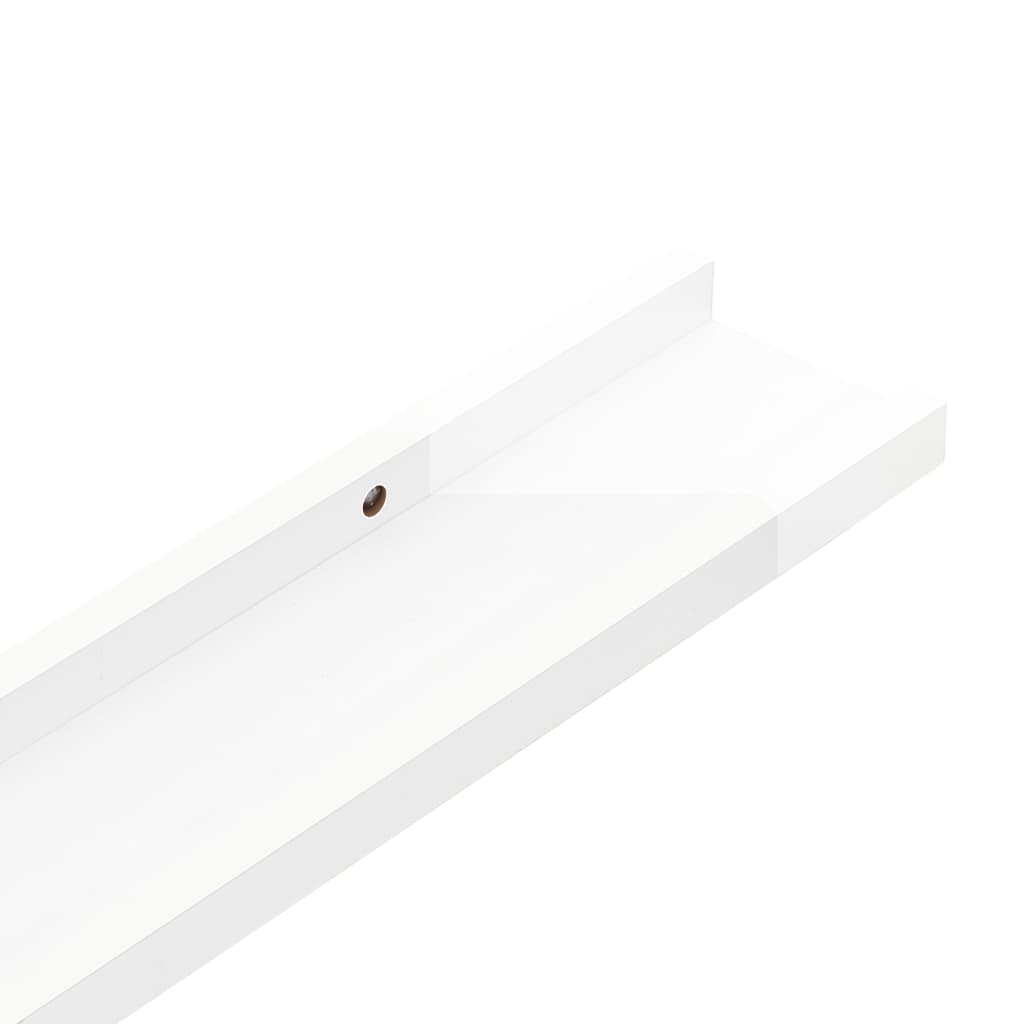 Prateleiras de parede 2 pcs 80x9x3 cm branco brilhante - Image 6