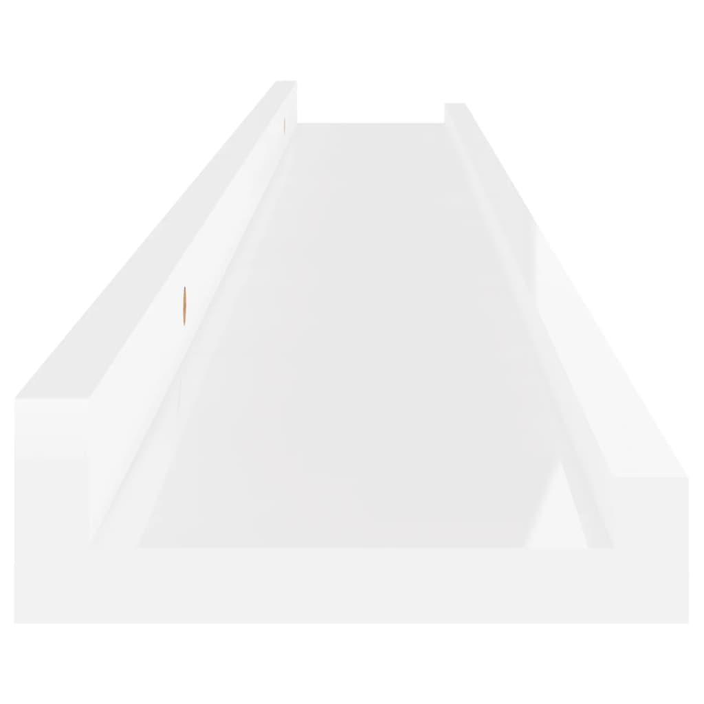 Prateleiras de parede 2 pcs 80x9x3 cm branco brilhante - Image 7