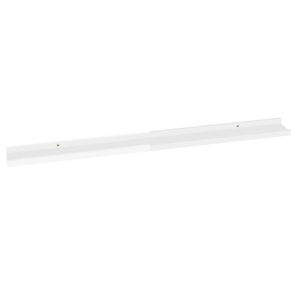 Prateleiras de parede 4 pcs 100x9x3 cm branco brilhante - Image 4