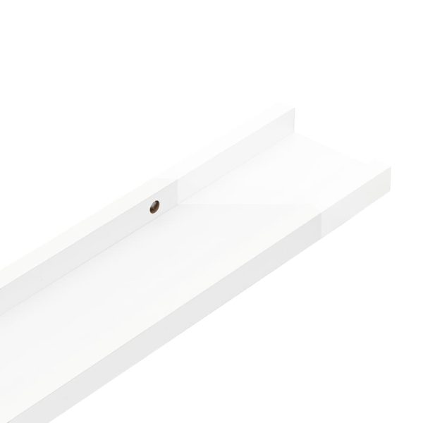 Prateleiras de parede 4 pcs 100x9x3 cm branco brilhante - Image 6