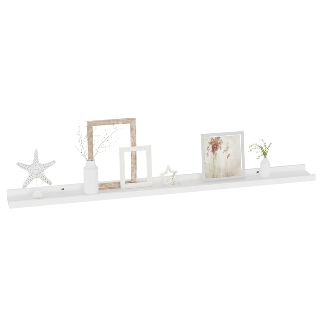 Prateleiras de parede 2 pcs 100x9x3 cm branco - Image 2