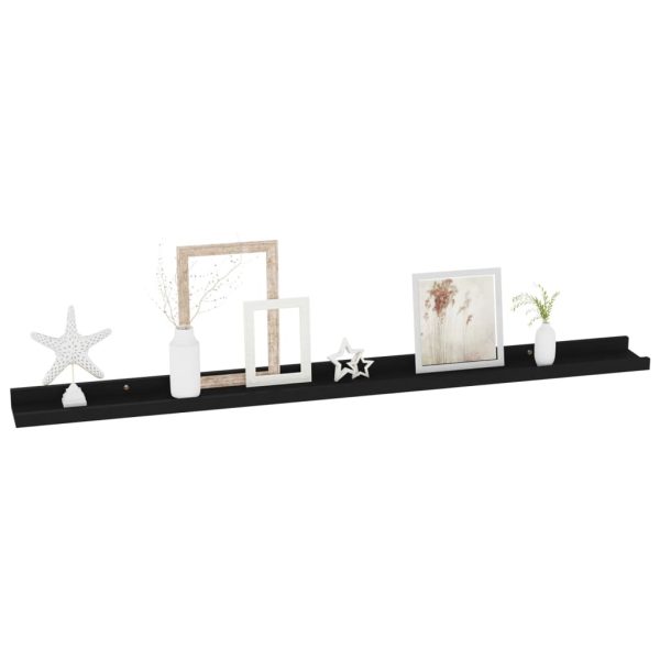 Prateleiras de parede 2 pcs 100x9x3 cm preto - Image 2