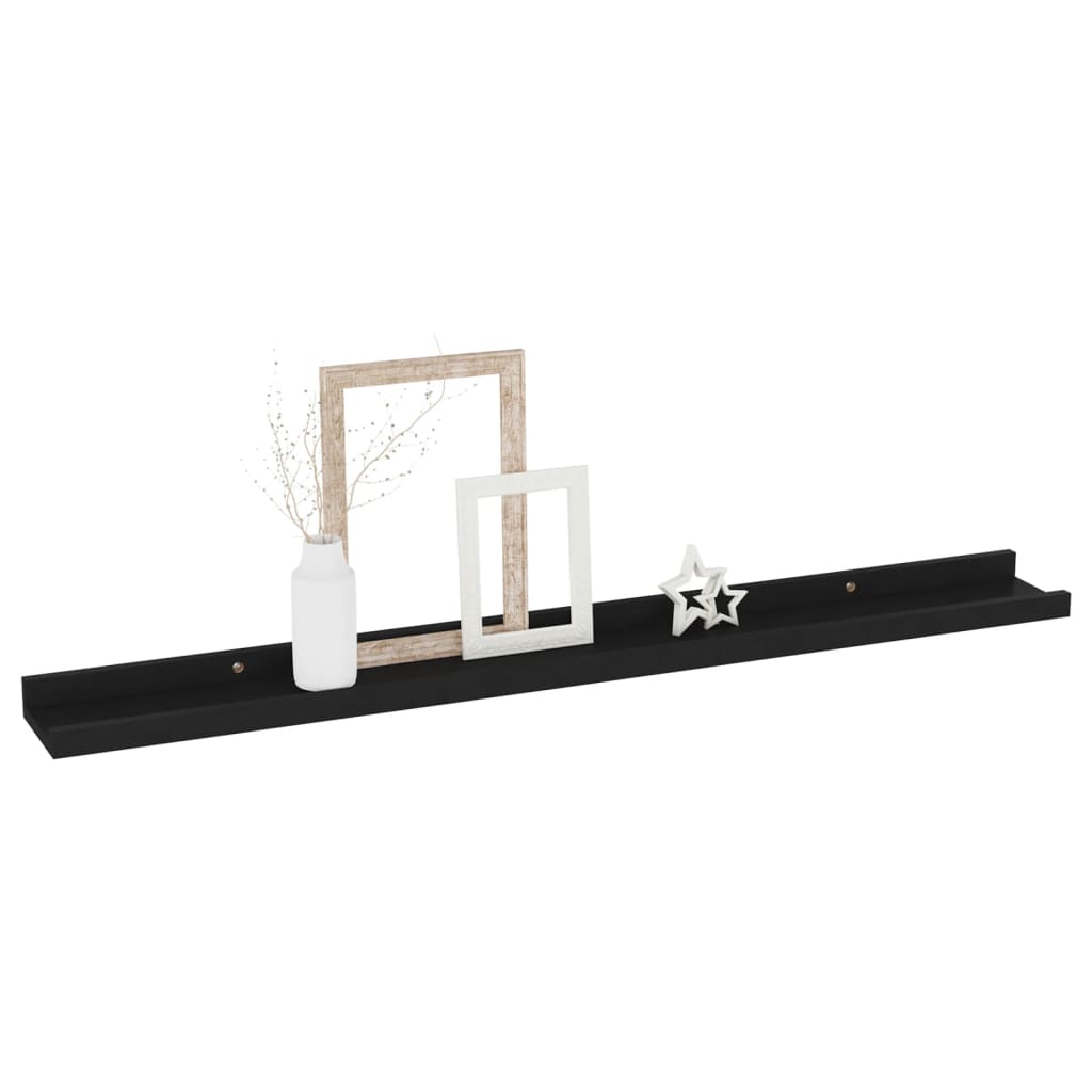 Prateleiras de parede 4 pcs 80x9x3 cm preto - Image 2