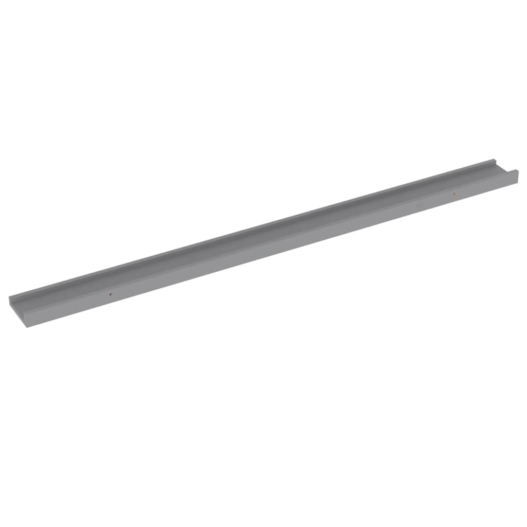 Prateleiras de parede 2 pcs 115x9x3 cm cinzento - Image 3