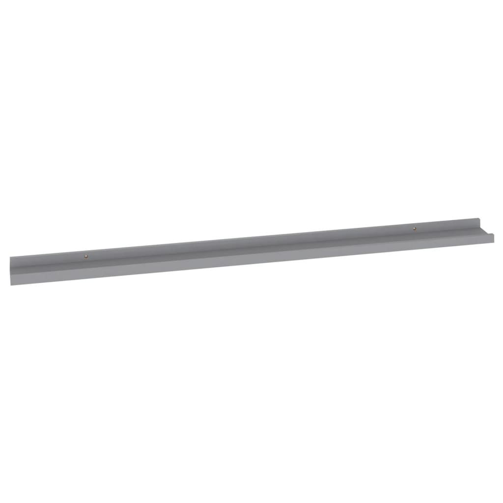 Prateleiras de parede 2 pcs 115x9x3 cm cinzento - Image 4