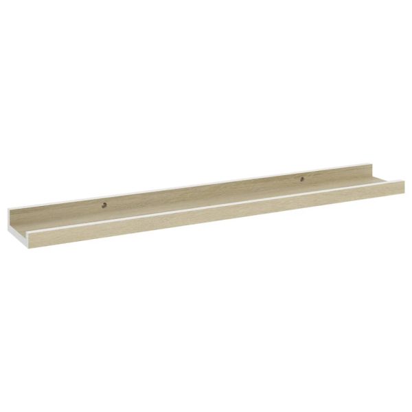Prateleiras de parede 4 pcs 60x9x3 cm branco e carvalho sonoma - Image 3