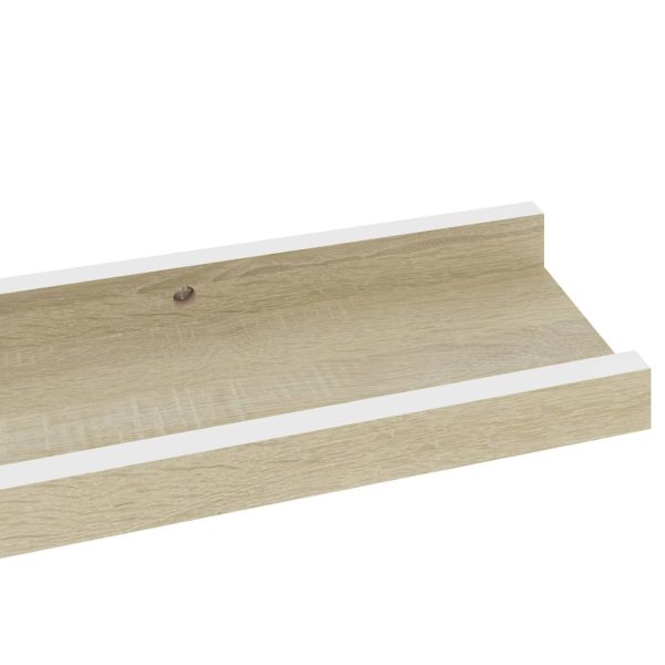 Prateleiras de parede 4 pcs 60x9x3 cm branco e carvalho sonoma - Image 6