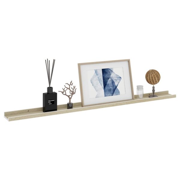 Prateleiras de parede 4 pcs 115x9x3 cm branco e carvalho sonoma - Image 2