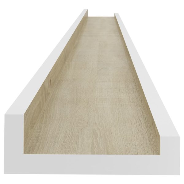 Prateleiras de parede 4 pcs 115x9x3 cm branco e carvalho sonoma - Image 5