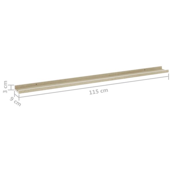 Prateleiras de parede 4 pcs 115x9x3 cm branco e carvalho sonoma - Image 8