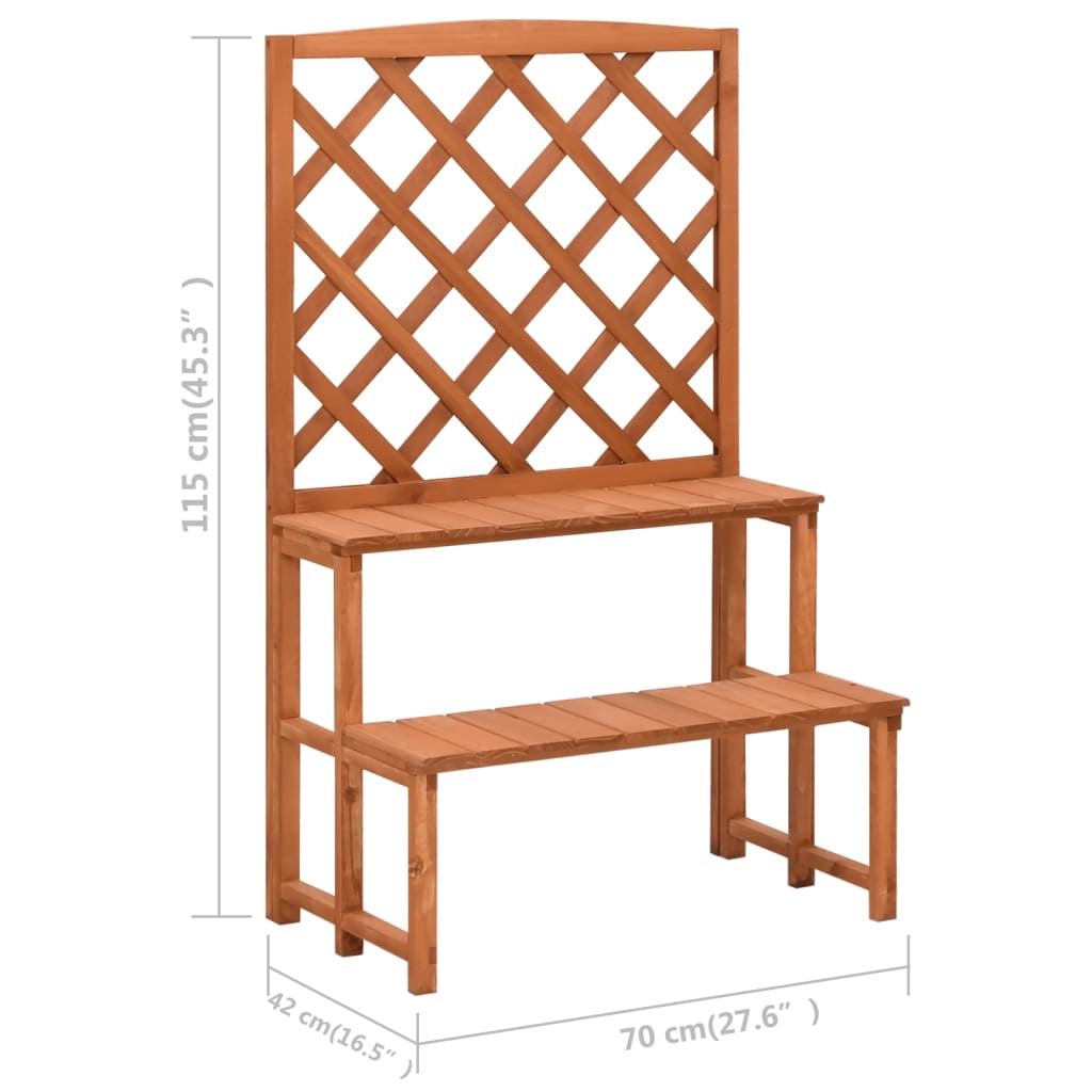 Suporte de plantas com treliça 70x42x115 cm abeto maciço - Image 6