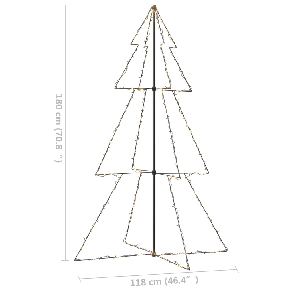 Árvore de Natal em cone 240 LEDs 118x180 cm interior e exterior - Image 7