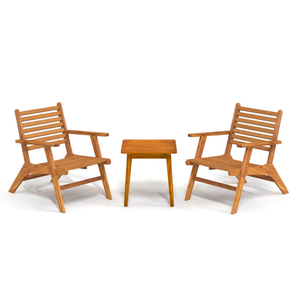 3 pcs conjunto de bistrô em madeira de acácia maciça - Image 2