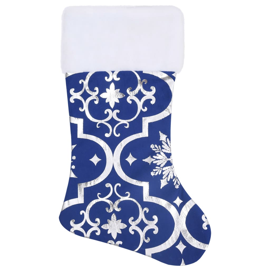 Saia de árvore de Natal luxuosa 90 cm com meia tecido azul - Image 3