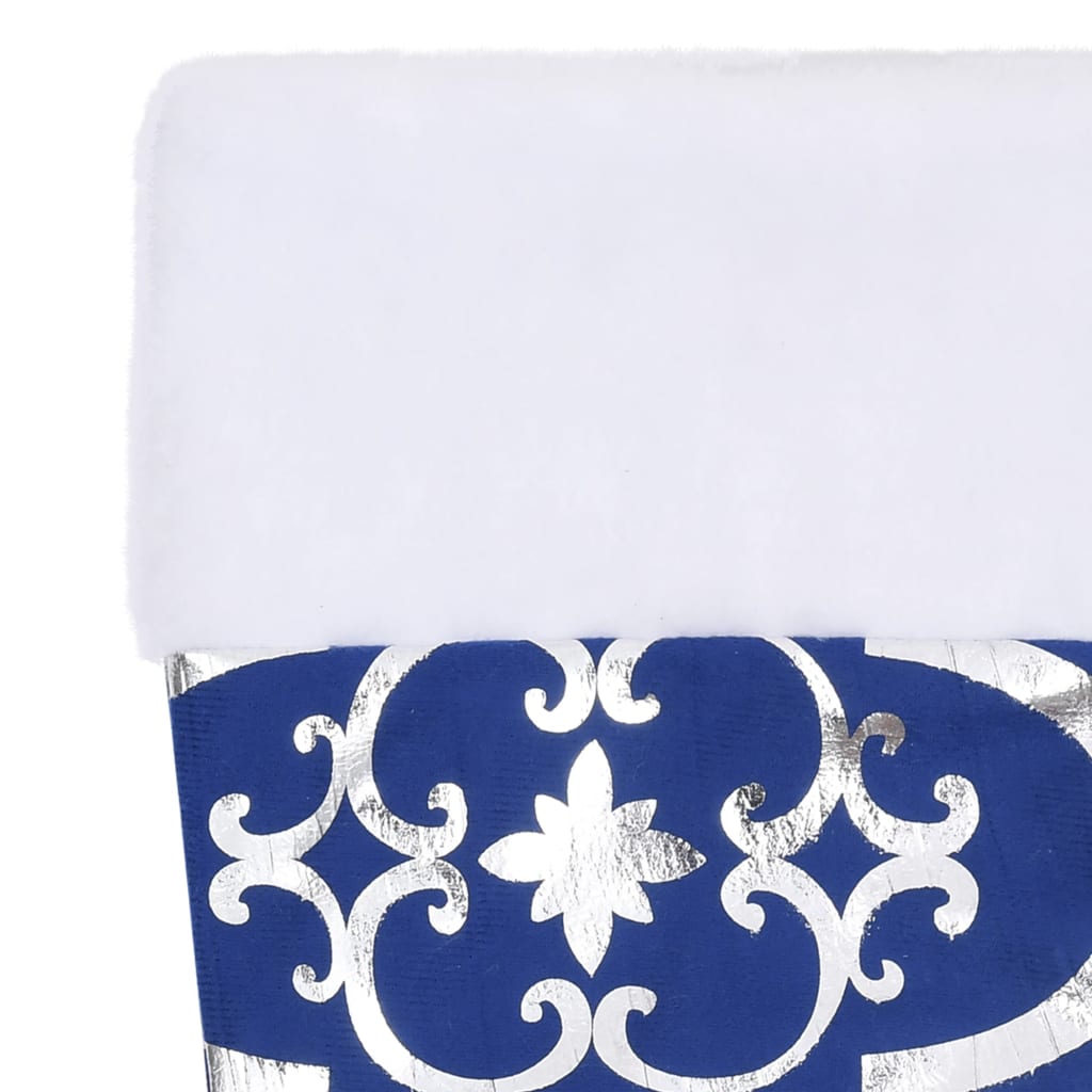 Saia de árvore de Natal luxuosa 90 cm com meia tecido azul - Image 6