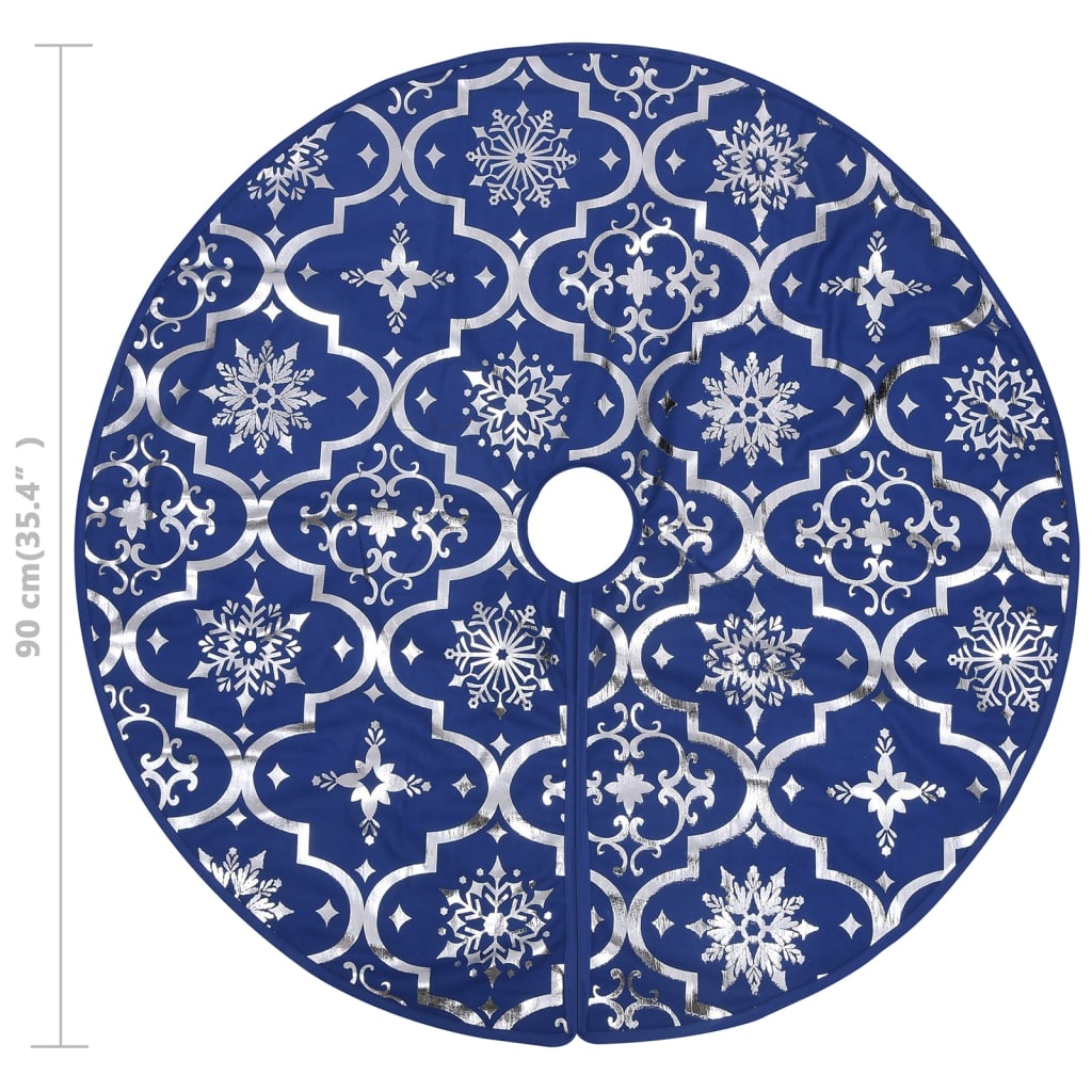 Saia de árvore de Natal luxuosa 90 cm com meia tecido azul - Image 7