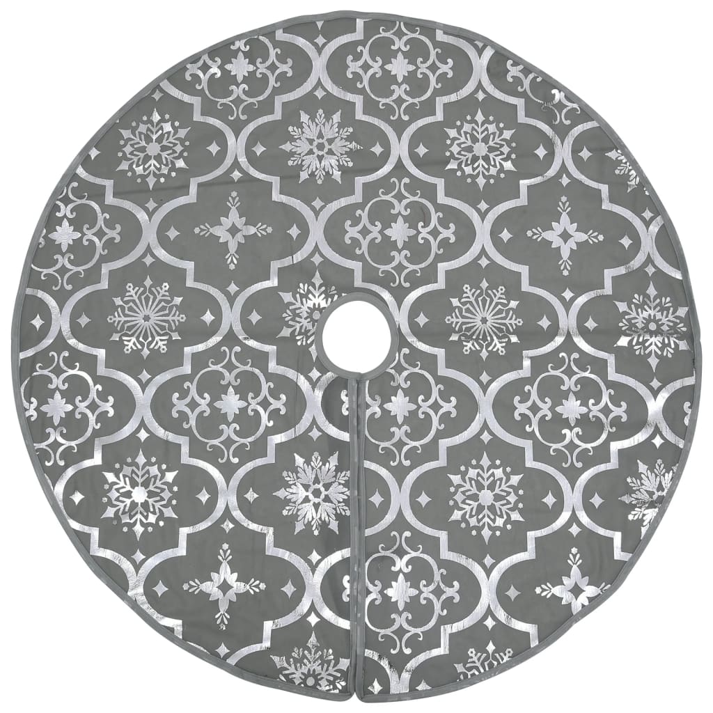 Saia de árvore de Natal luxuosa 122 cm com meia tecido cinzento - Image 2