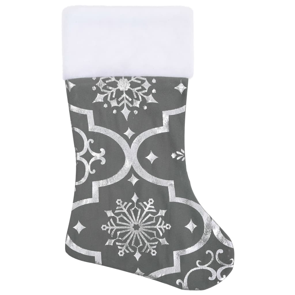 Saia de árvore de Natal luxuosa 122 cm com meia tecido cinzento - Image 3