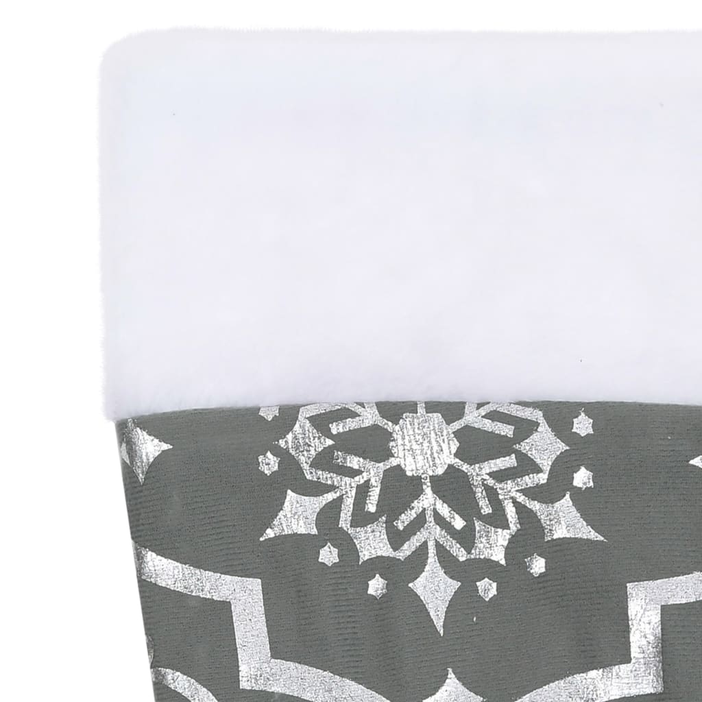 Saia de árvore de Natal luxuosa 122 cm com meia tecido cinzento - Image 5