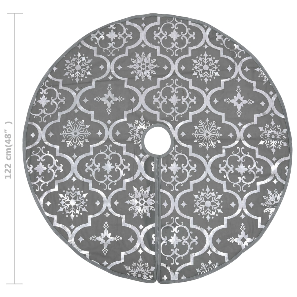 Saia de árvore de Natal luxuosa 122 cm com meia tecido cinzento - Image 6