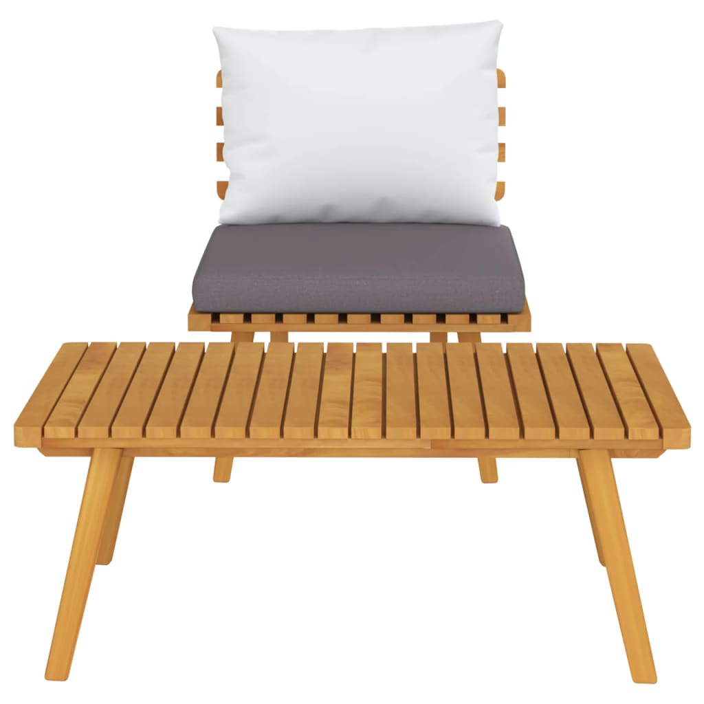 2 pcs conjunto lounge de jardim c/ almofadões acácia maciça - Image 3