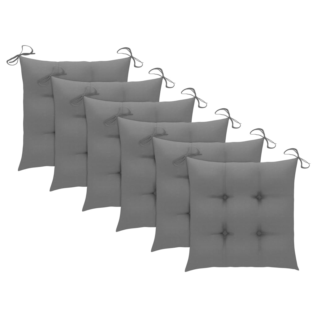 Cadeiras de jardim dobráveis c/ almofadões 6 pcs acácia maciça - Image 9