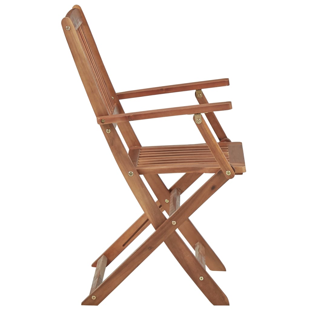 Cadeiras de jardim dobráveis 8 pcs c/ almofadões acácia maciça - Image 6