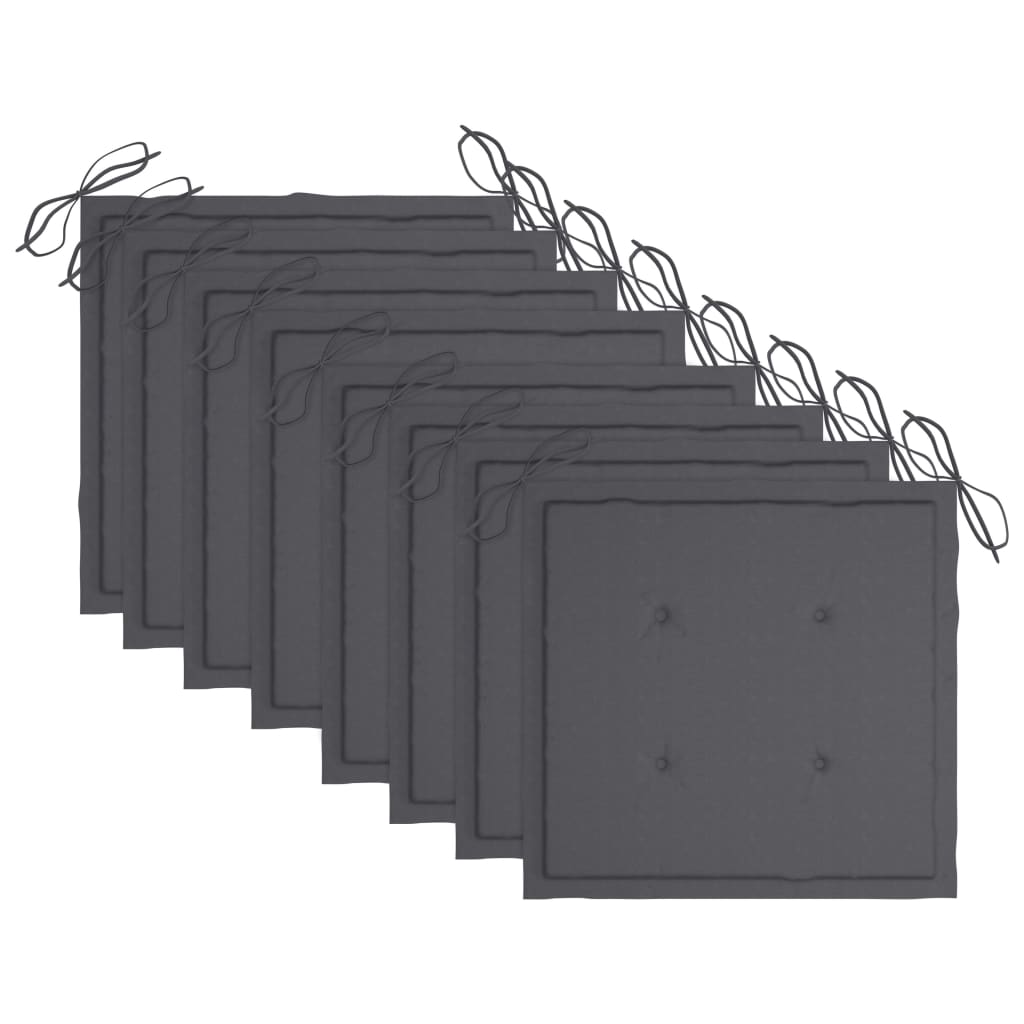 Cadeiras de jardim dobráveis 8 pcs c/ almofadões acácia maciça - Image 9