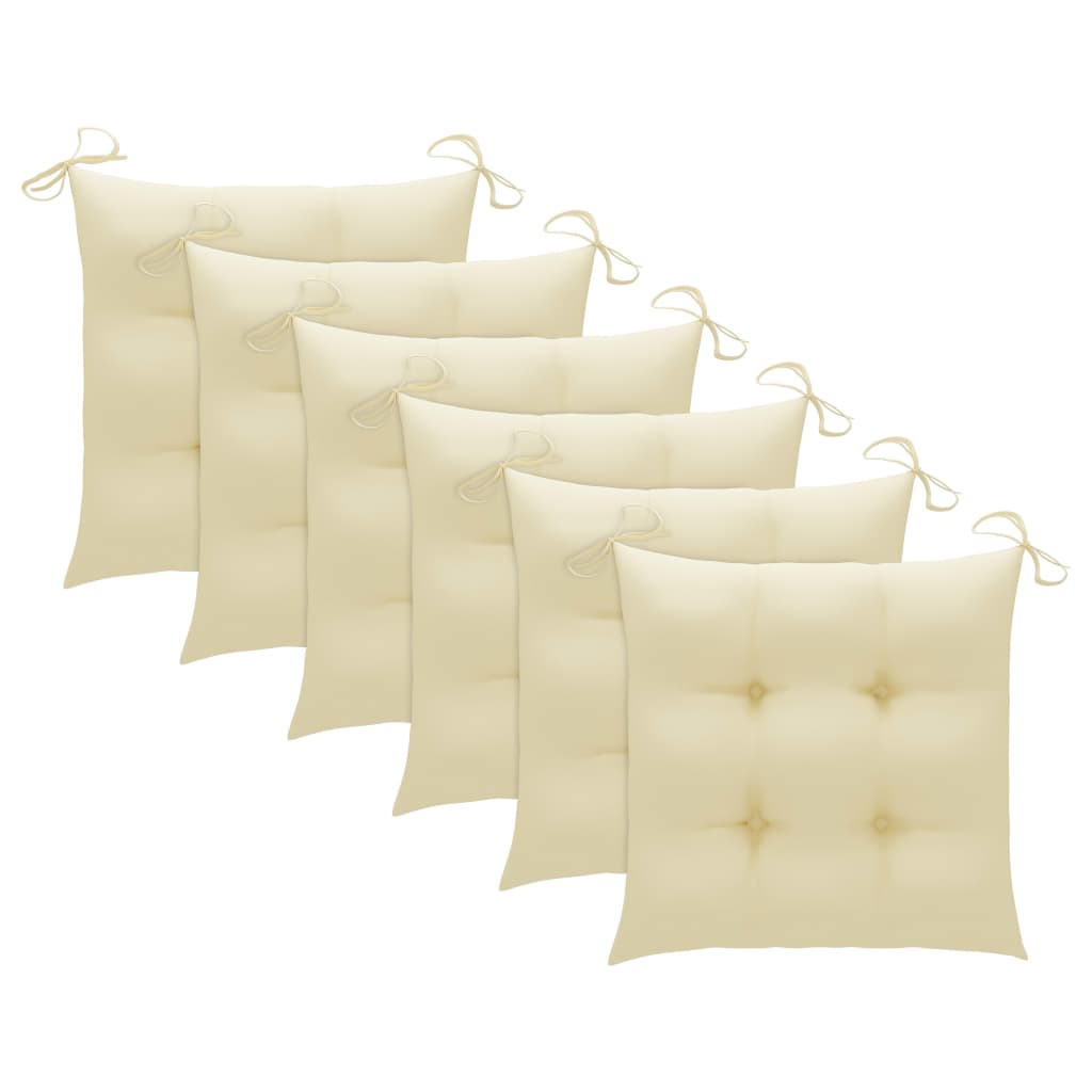 Cadeiras de jardim dobráveis c/ almofadões 6 pcs acácia maciça - Image 9