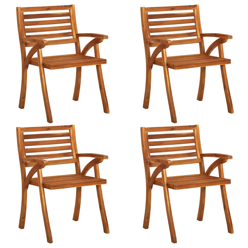 Cadeiras de jardim c/ almofadões 4 pcs madeira de acácia maciça - Image 2