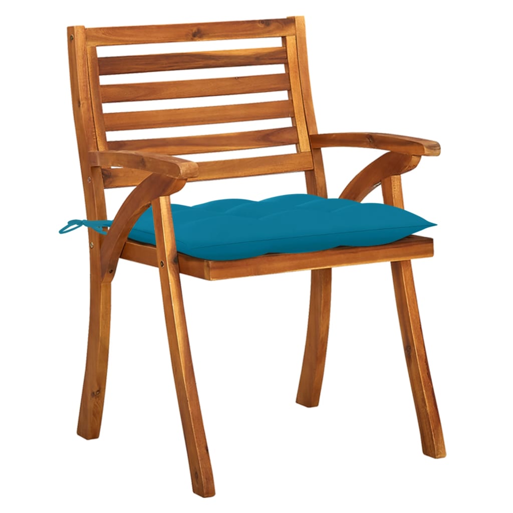 Cadeiras de jardim com almofadões 8 pcs acácia maciça - Image 4