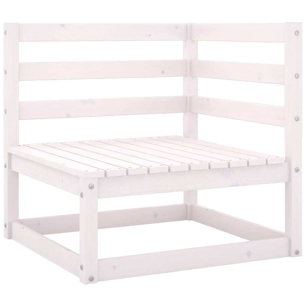 7 pcs conjunto lounge de jardim pinho maciço branco - Image 3