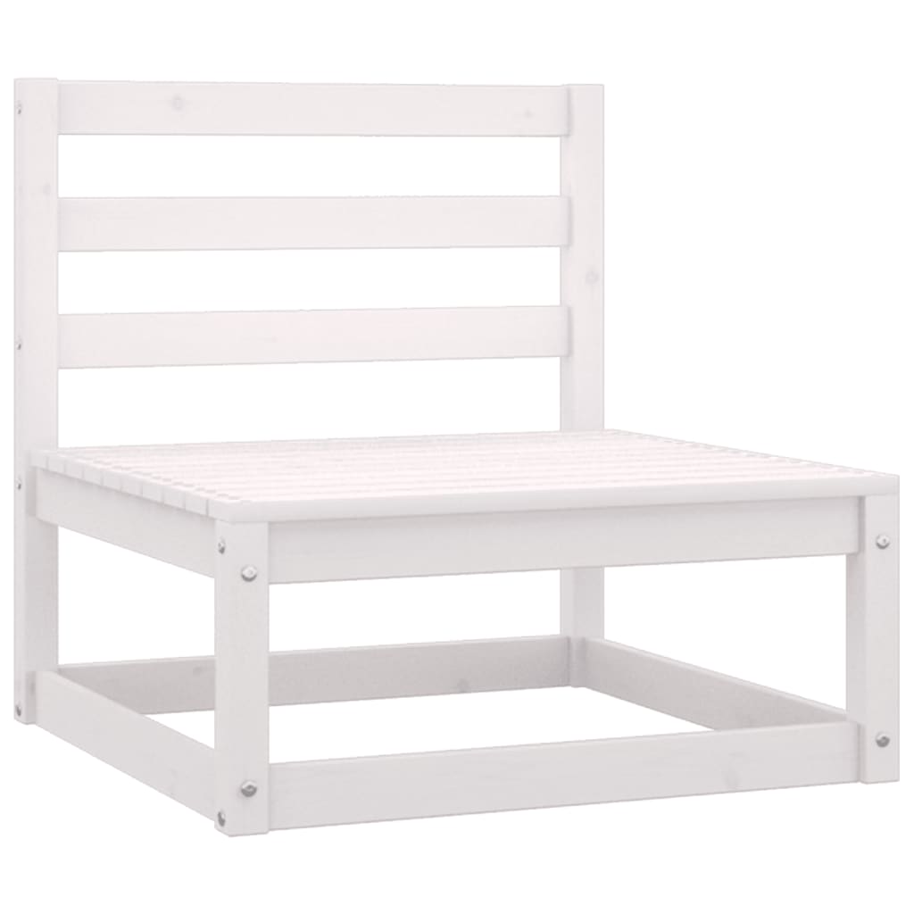7 pcs conjunto lounge de jardim pinho maciço branco - Image 5