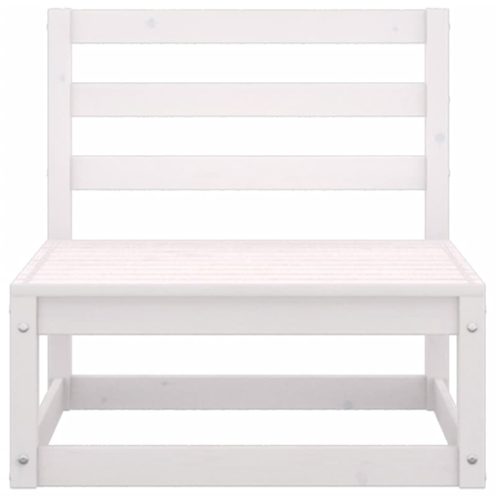 7 pcs conjunto lounge de jardim pinho maciço branco - Image 6