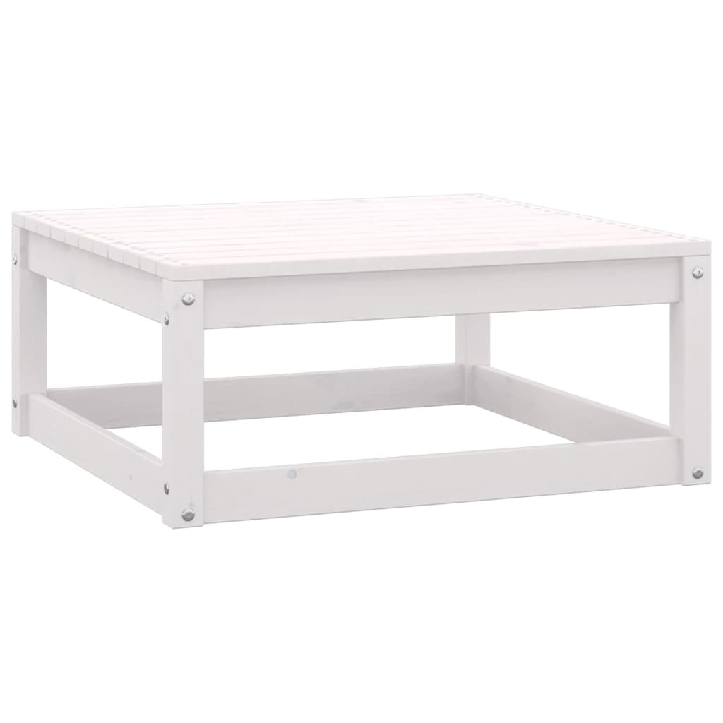 7 pcs conjunto lounge de jardim pinho maciço branco - Image 7