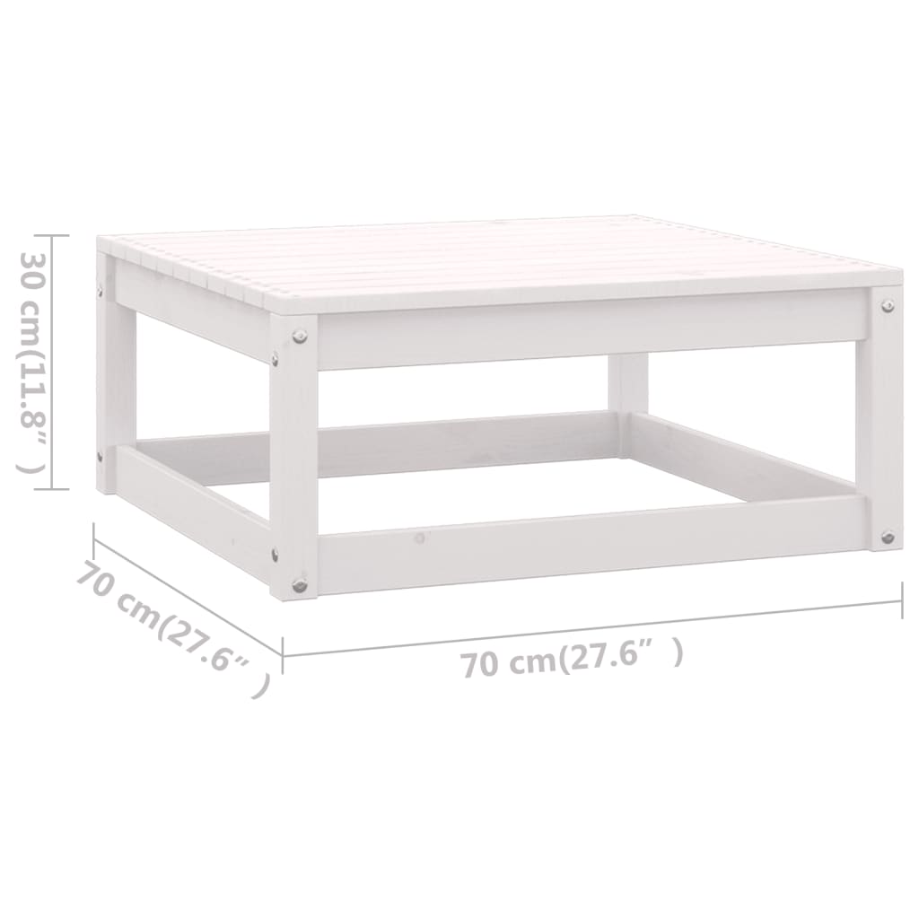 7 pcs conjunto lounge de jardim pinho maciço branco - Image 10