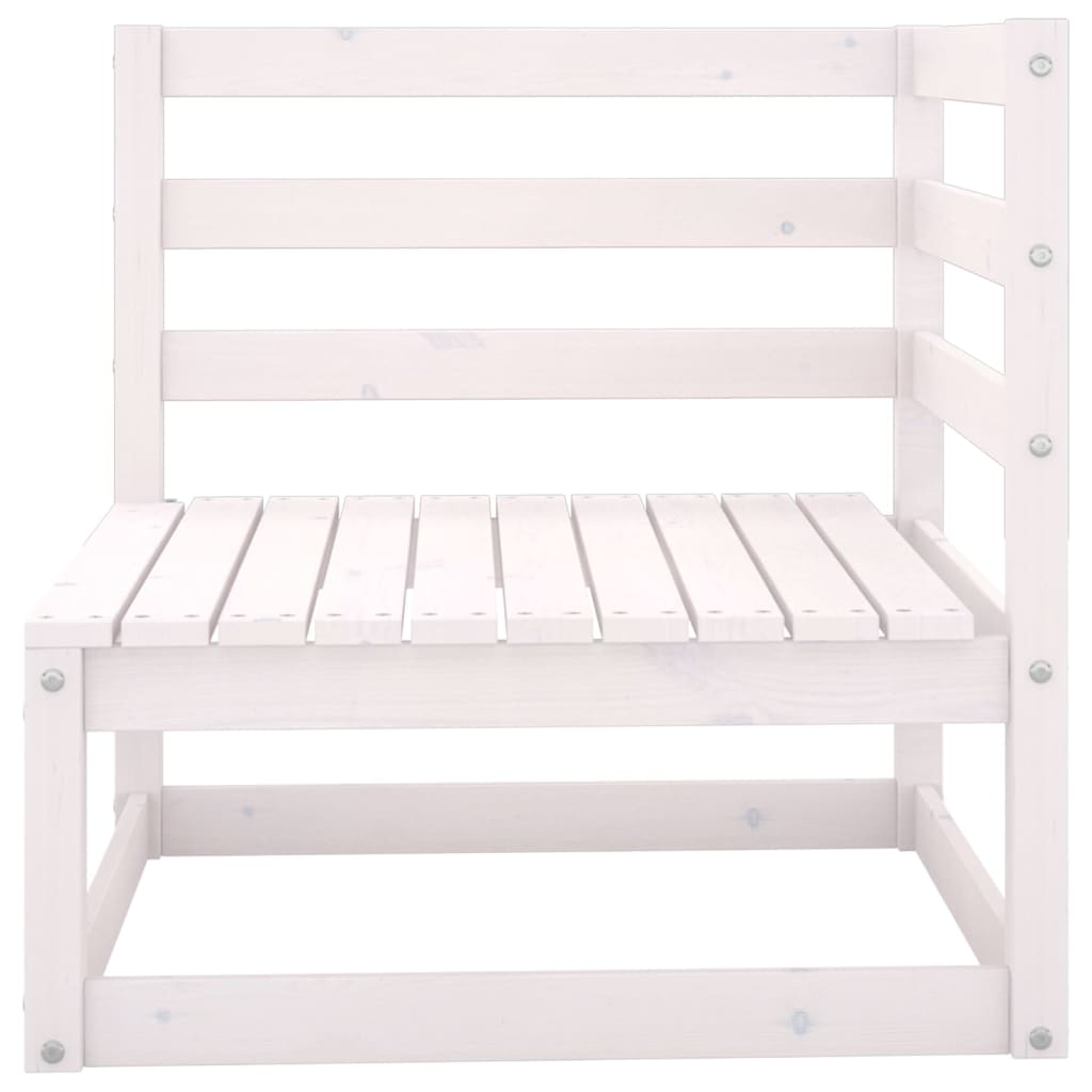 5 pcs conjunto lounge de jardim pinho maciço branco - Image 4