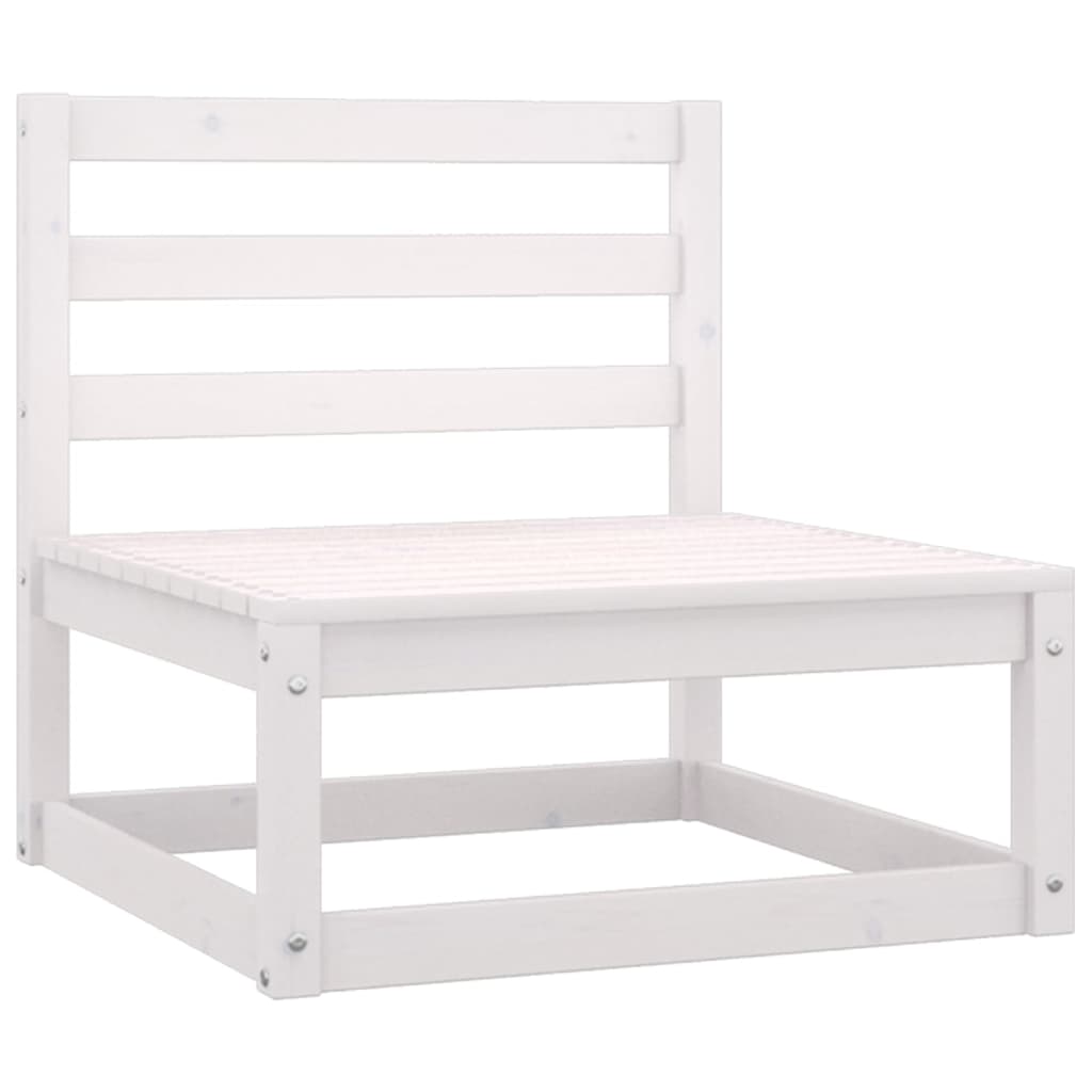 5 pcs conjunto lounge de jardim pinho maciço branco - Image 5