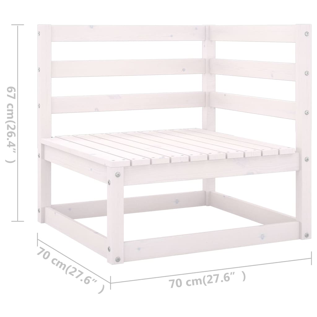 5 pcs conjunto lounge de jardim pinho maciço branco - Image 9