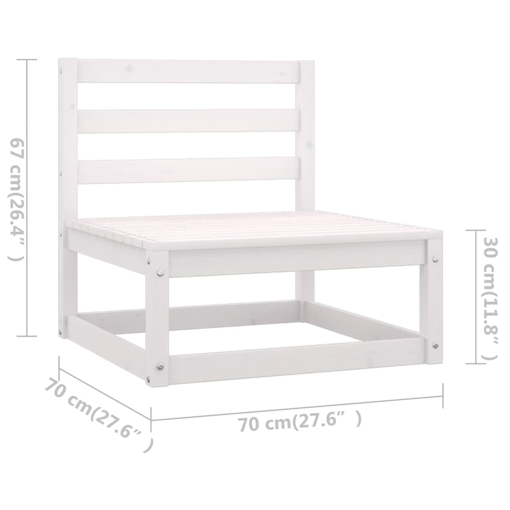 5 pcs conjunto lounge de jardim pinho maciço branco - Image 10
