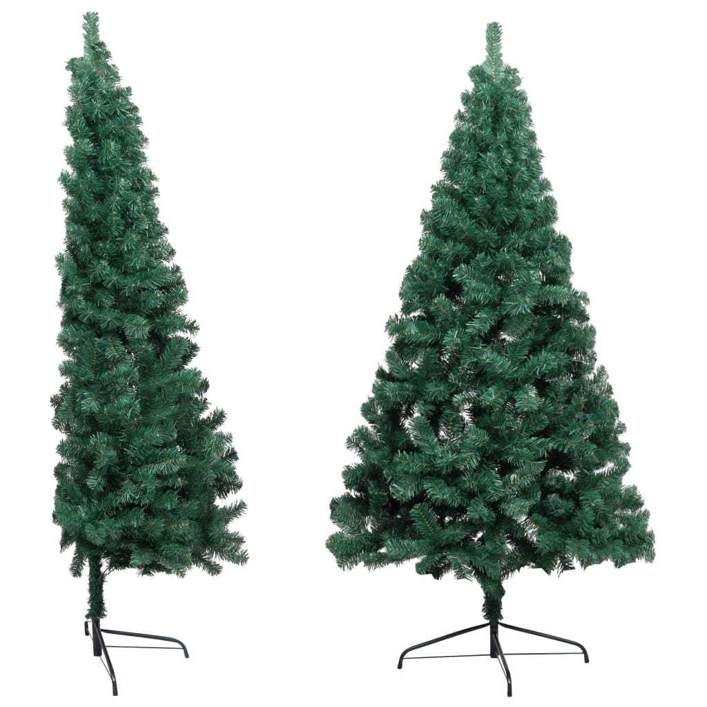 Meia árvore Natal artificial pré-iluminada c/ bolas verde - Image 3