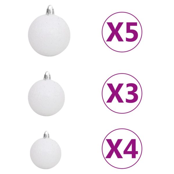 Meia árvore Natal artificial pré-iluminada c/ bolas branco - Image 10