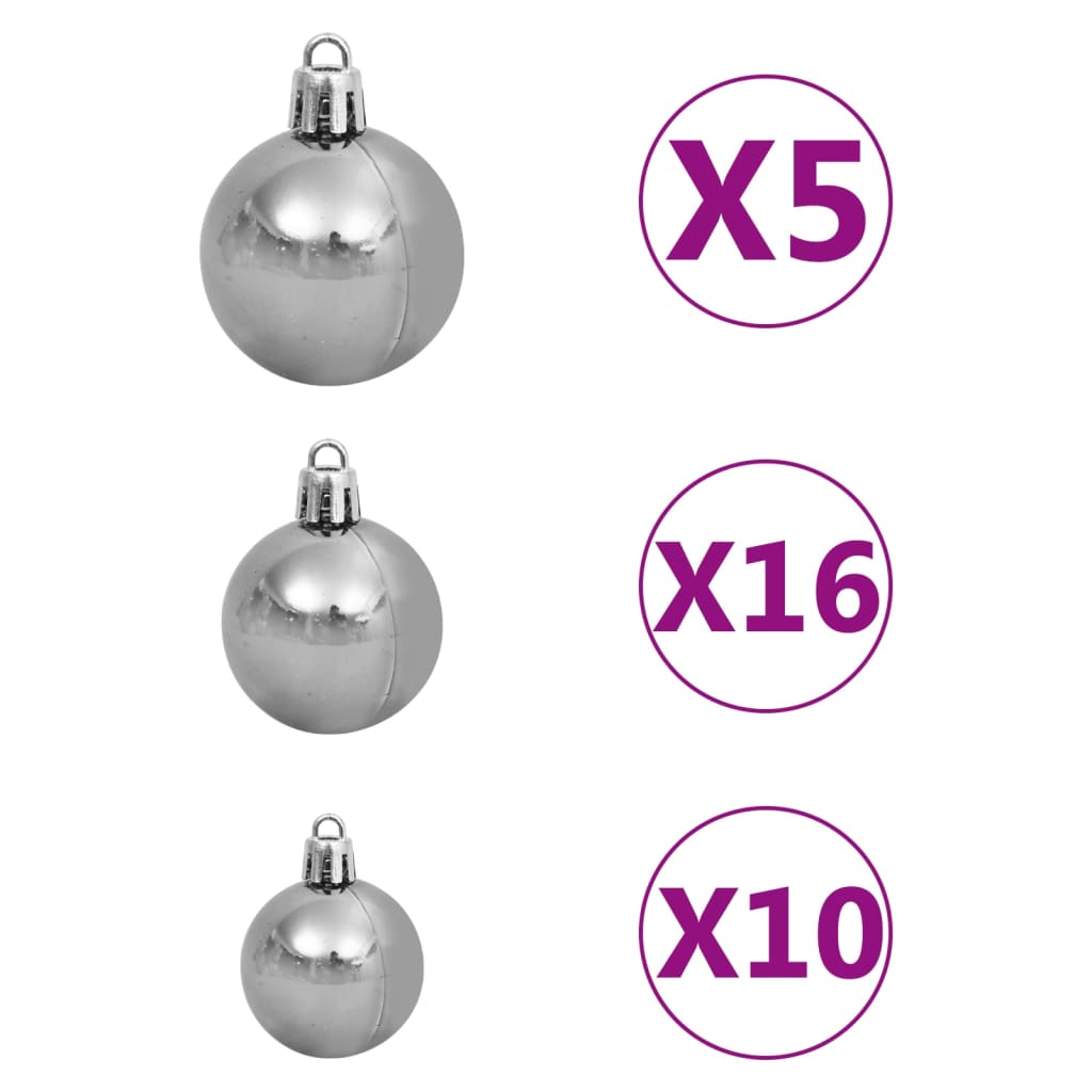Árvore Natal artificial pré-iluminada c/ bolas branco - Image 10