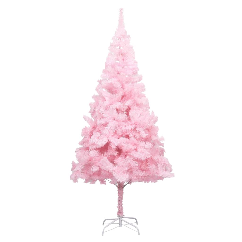 Árvore Natal artificial pré-iluminada c/ bolas PVC rosa - Image 2