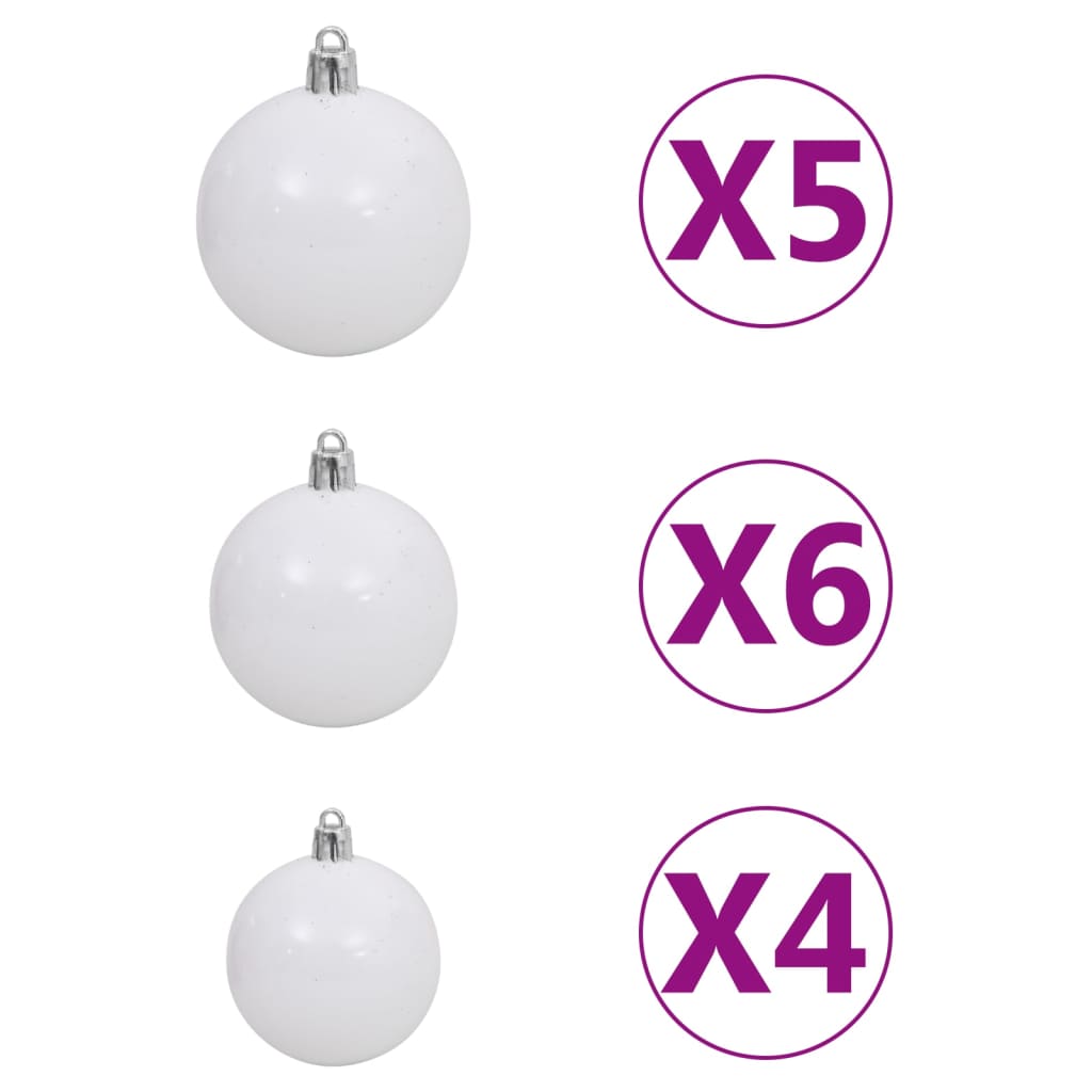 Árvore Natal artificial pré-iluminada c/ bolas 180 cm PVC verde - Image 7