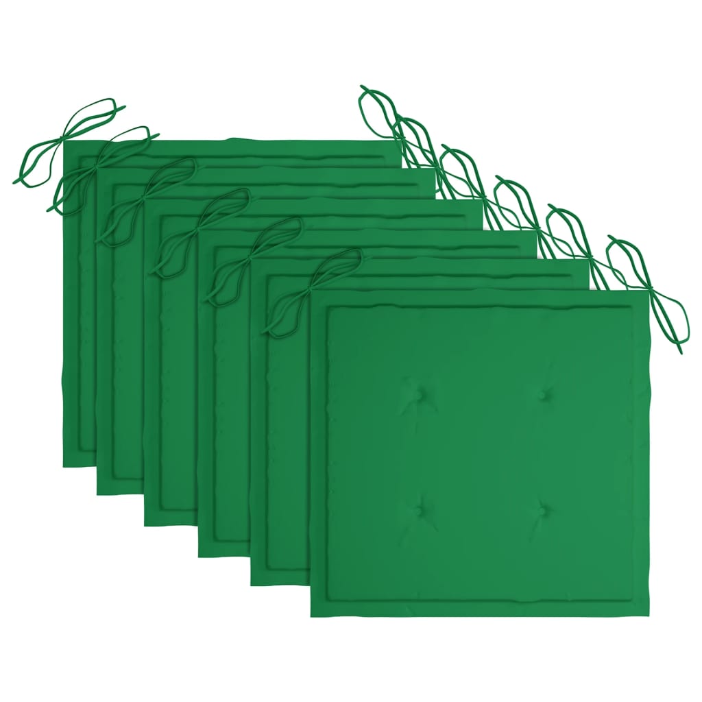 Cadeiras de jardim com almofadões 6 pcs acácia maciça - Image 5